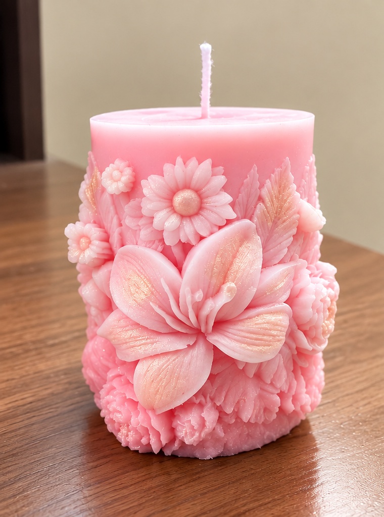Floral Pillar Candle by The Sū Edit